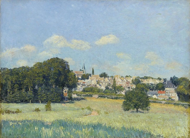 Uitzicht op Marly-le-Roi onder de zon - Alfred Sisley