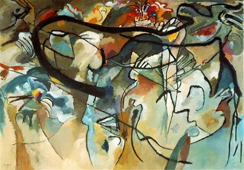 Reproduction du tableau « Composition V - Vassily Kandinsky » par Alpha Reproduction en peinture à l’huile