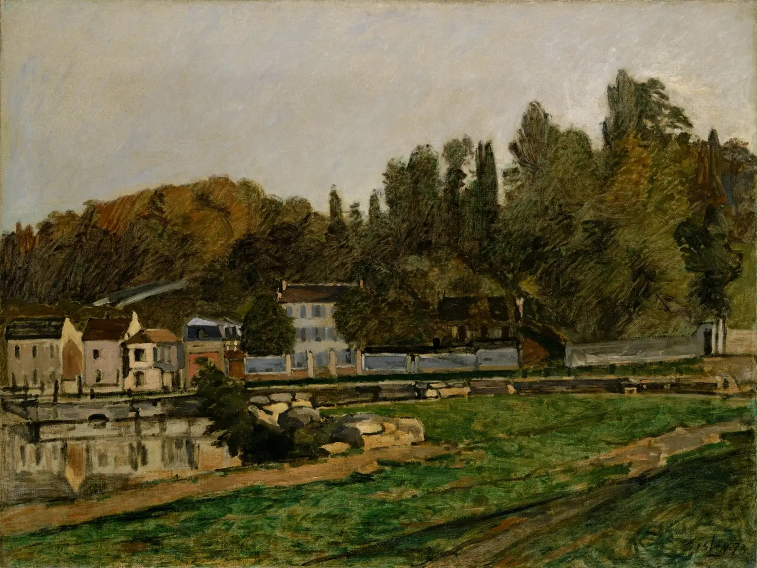 Reproduction du tableau « Points d'eau à Marly - Alfred Sisley » par Alpha Reproduction en peinture à l’huile