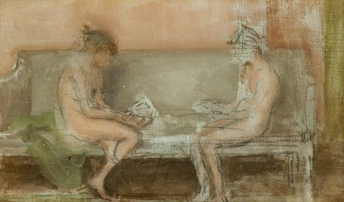 Reproduction du tableau « Couleur chair et argent : les joueurs de cartes - James Abbott McNeill Whistler » par Alpha Reproduction en peinture à l’huile