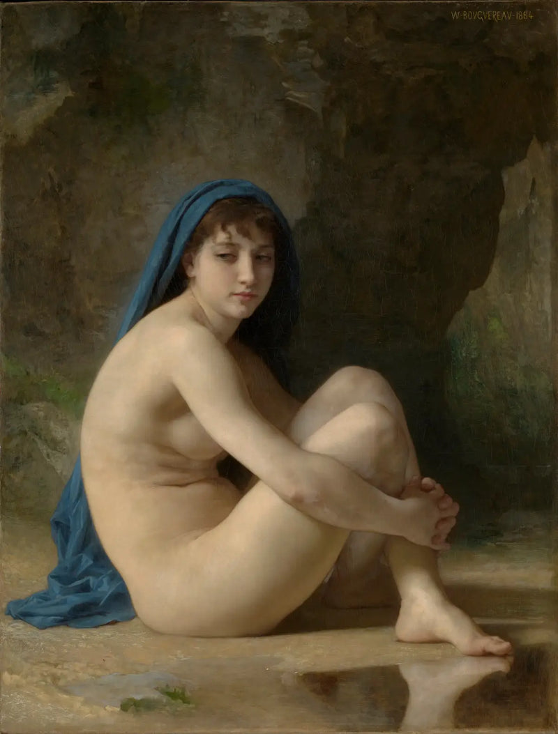 Zittende badende - Bouguereau