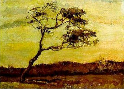 Door de wind geslagen boom - Vincent van Gogh