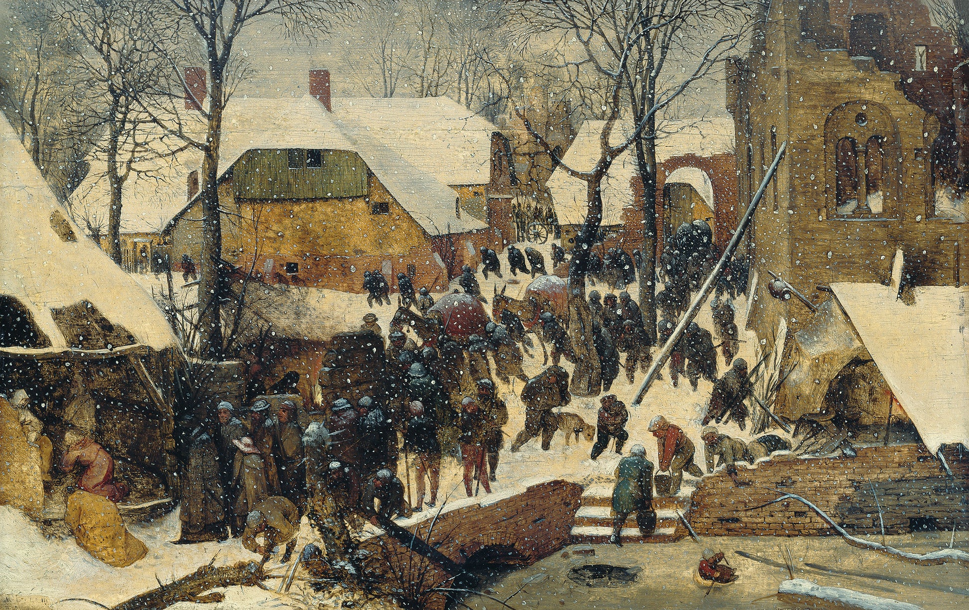 De aanbidding van de wijzen in een winterlandschap - Pieter Brueghel de Oude