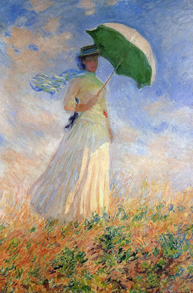 Vrouw met parasol naar rechts gericht – Claude Monet, 1886