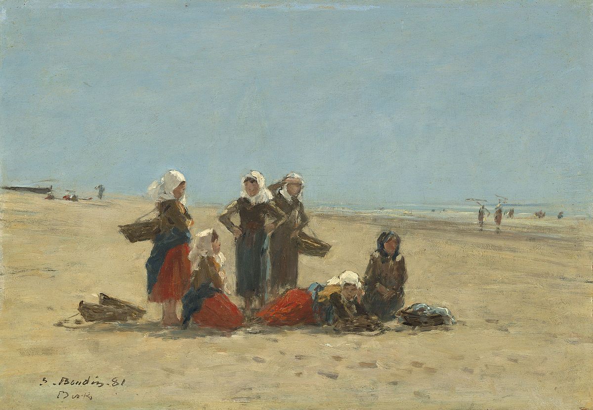 🏖 Vrouwen op het strand van Berck – Eugène Boudin (1881)