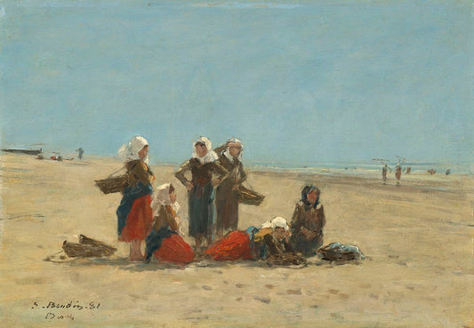 🏖 Vrouwen op het strand van Berck – Eugène Boudin (1881)