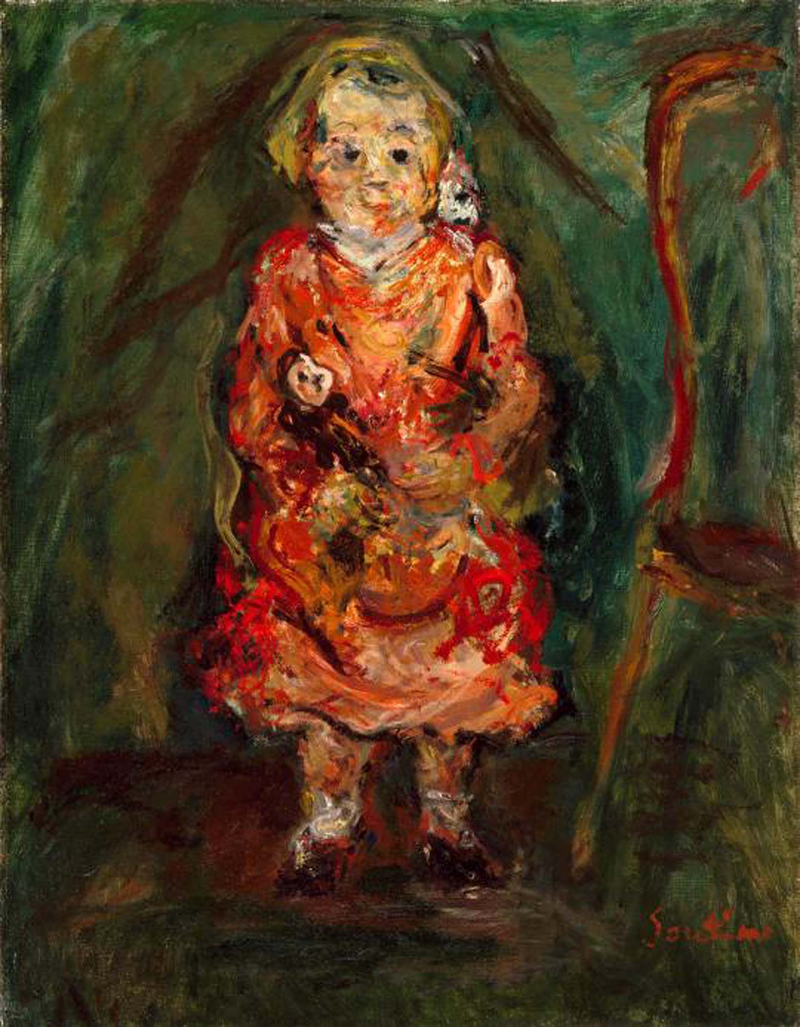 Young Girl with a Doll (1926–1927) oil on canvas, 25.5 × 19.5 in., Museum of Fine Arts, Houston - Chaim Soutine