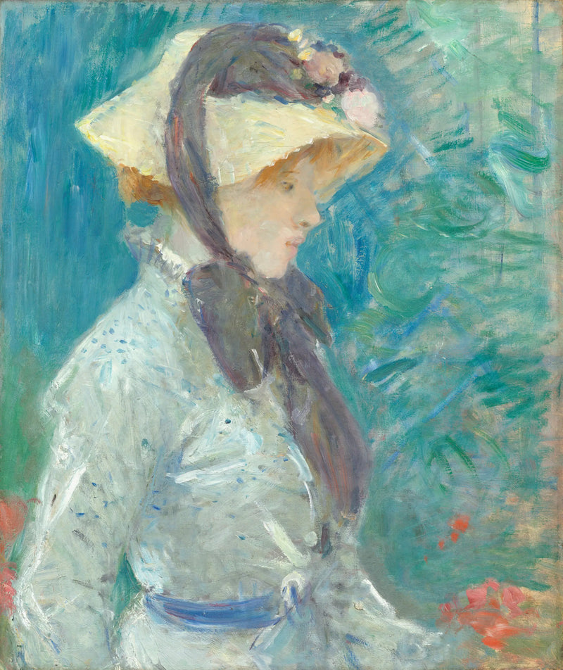 Jonge vrouw met strohoed - Berthe Morisot