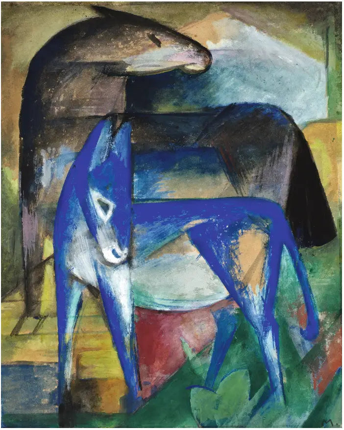 Twee blauwe ezels - Franz Marc