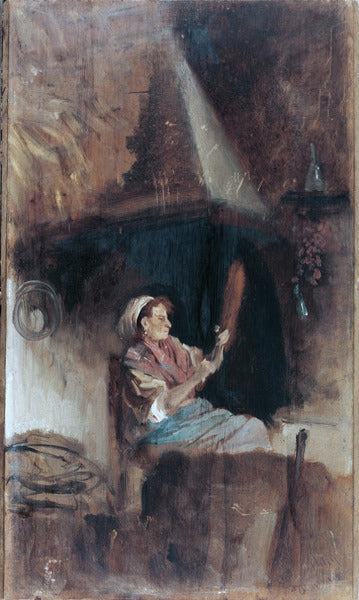 Naast de open haard - Giuseppe De Nittis