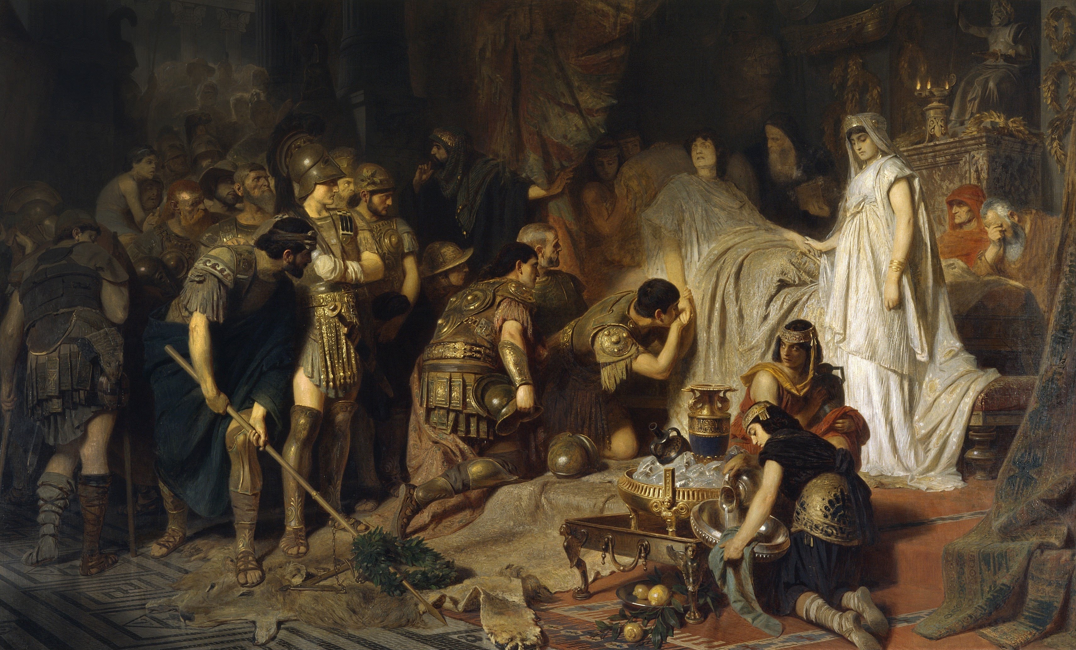 À l'article de la mort, Alexandre le Grand fait ses adieux à son armée. - Karl von Piloty