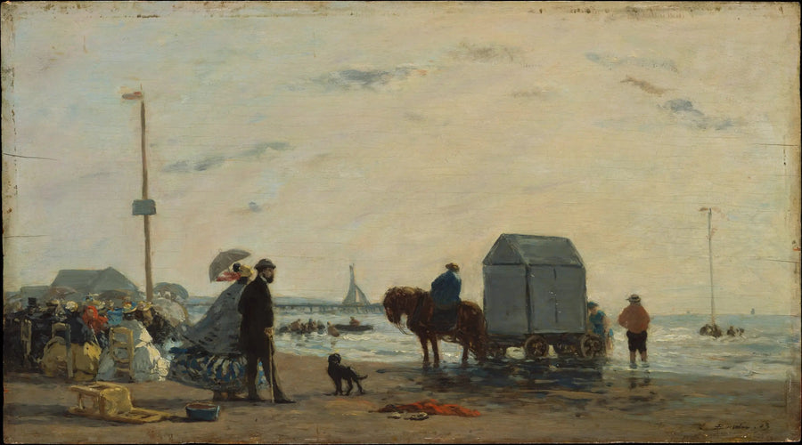 Op het strand in Trouville - Eugène Boudin