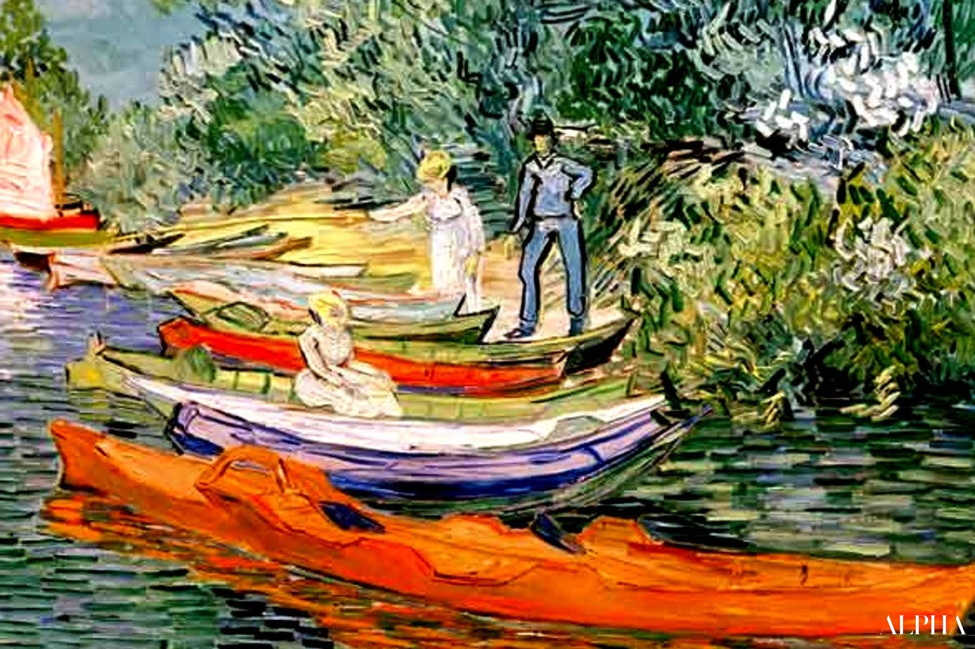 Aan de oever van de Oise in Auvers - Van Gogh - Reproducties van schilderijen en hoogwaardige schilderijen