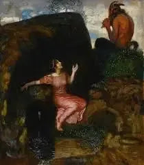 Aan de bron (nymfe luisterend) - Franz Von Stuck