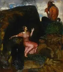 Reproduction du tableau « À la source (nymphe écoutant) - Franz Von Stuck » par Alpha Reproduction en peinture à l’huile