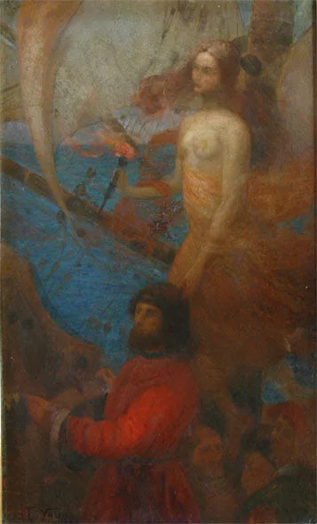A Providencia guia Cabral - Estudo - Eliseu Visconti image 1 copie de tableau peinte à la main
