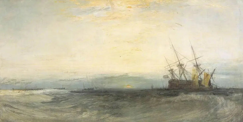 Een Schip Aan de Grond, Yarmouth; Voorbeeldstudie - J. M. W. Turner