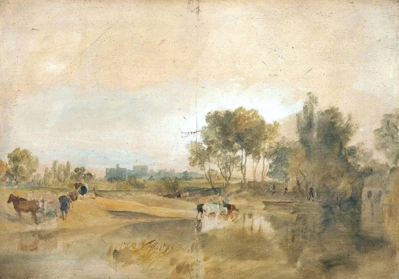 Een Thames Achterwater met Windsor Castle in de Verte - J. M. W. Turner