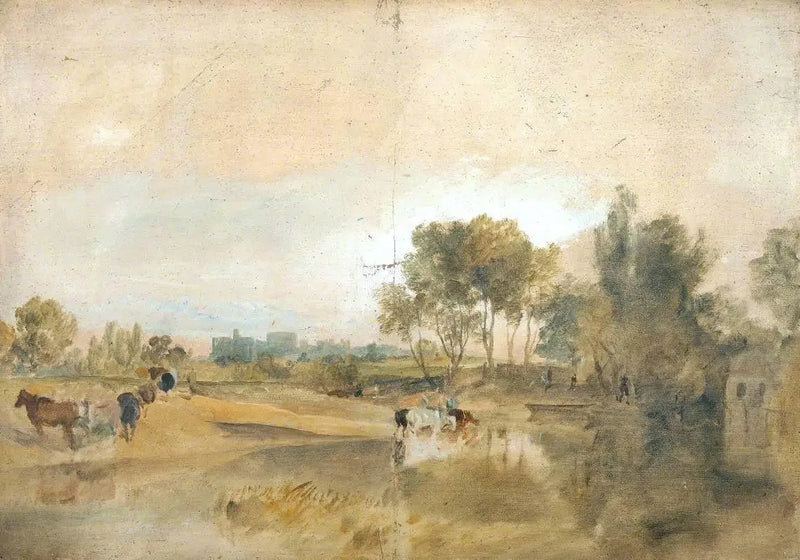 Een Thames Achterwater met Windsor Castle in de Verte - J. M. W. Turner