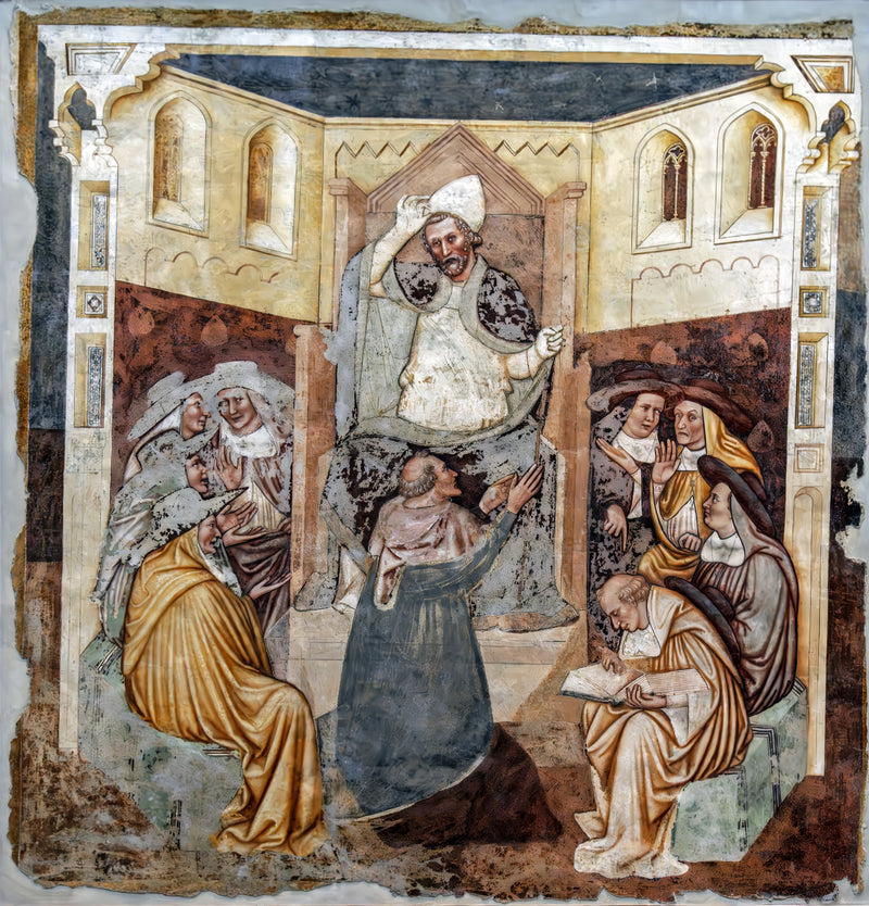 Aflegging van de paus (Verhalen van heilige Ursula) - Tomaso da Modena