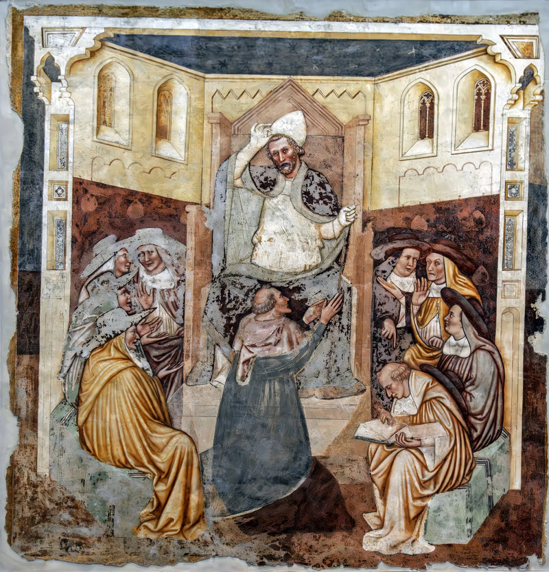 Aflegging van de paus (Verhalen van heilige Ursula) - Tomaso da Modena