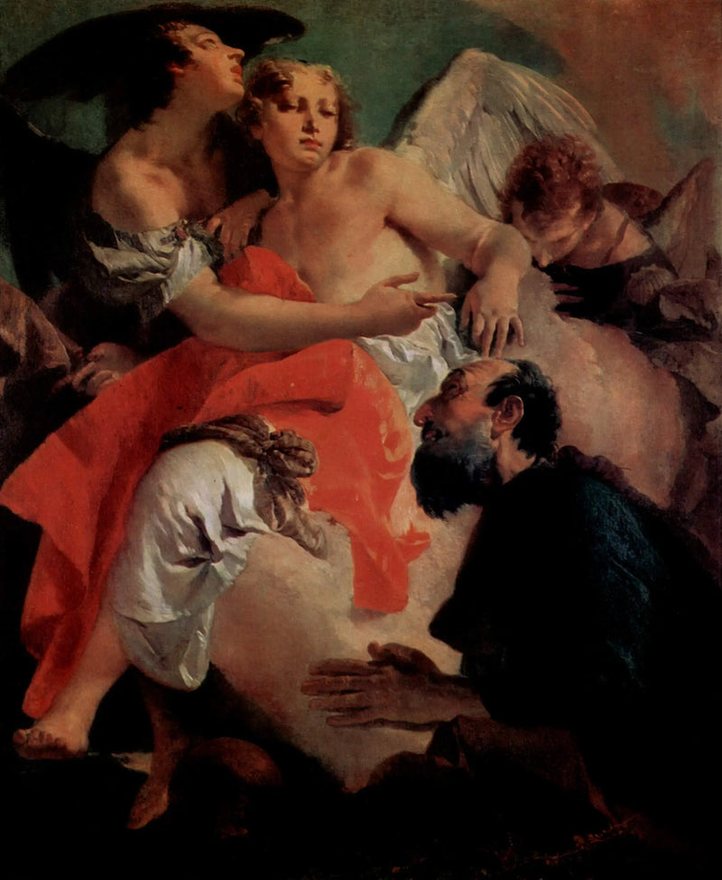 Abraham bidt voor de drie engelen - Giovanni Battista Tiepolo