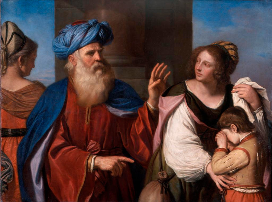 Abraham verwerpt Agar - Guercino