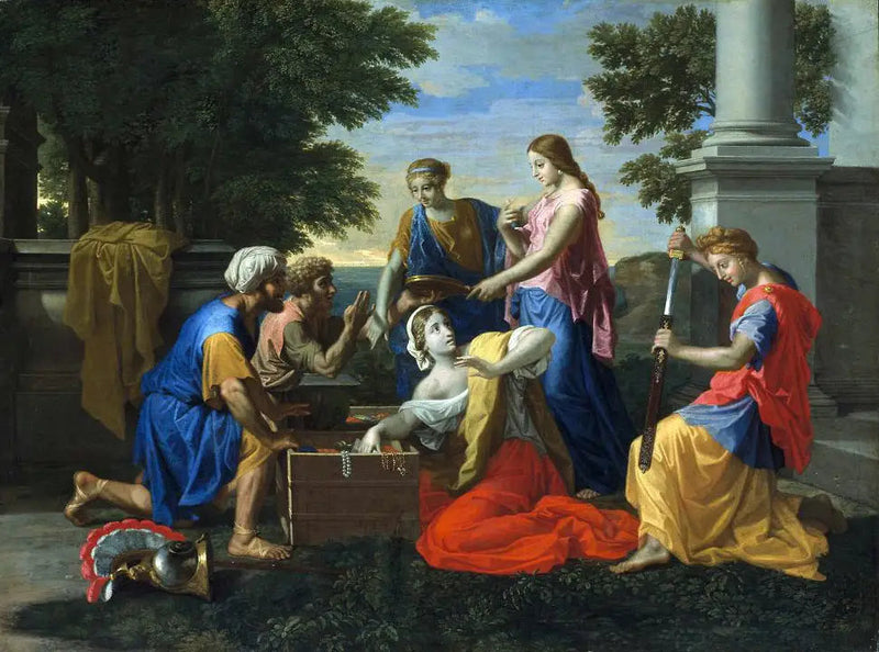Achilles onder de meisjes van koning Lycomedes - Nicolas Poussin