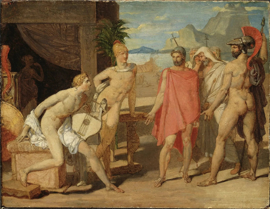 Achille die de ambassadeurs van Agamemnon ontvangt - Jean-Auguste-Dominique Ingres