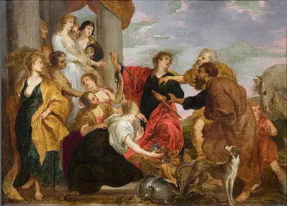 Achille herkent de meisjes van Lycomedes - Antoine van Dyck

Source:
Achille reconnaît les filles de Lycomède - Antoine van Dyck