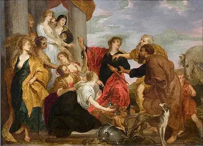 Achille herkent de meisjes van Lycomedes - Antoine van Dyck

Source:
Achille reconnaît les filles de Lycomède - Antoine van Dyck