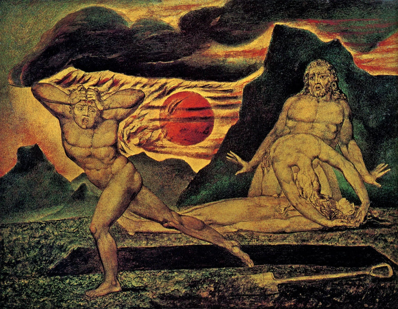 Adam en Eva vinden het lichaam van Abel - William Blake