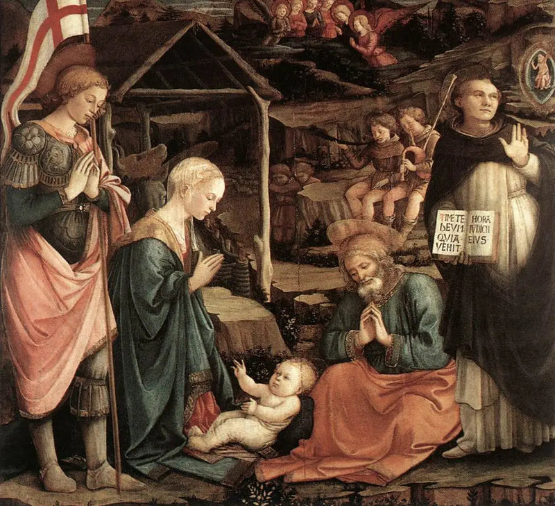 Aanbidding van het Kind met Sint Vincent Ferrier en Sint Joris - Fra Filippo Lippi