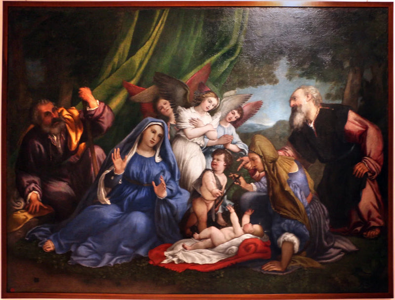 Aanbidding van het kind - Lorenzo Lotto