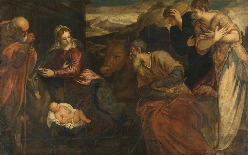 Aanbidding door de herders - Jacopo Tintoretto