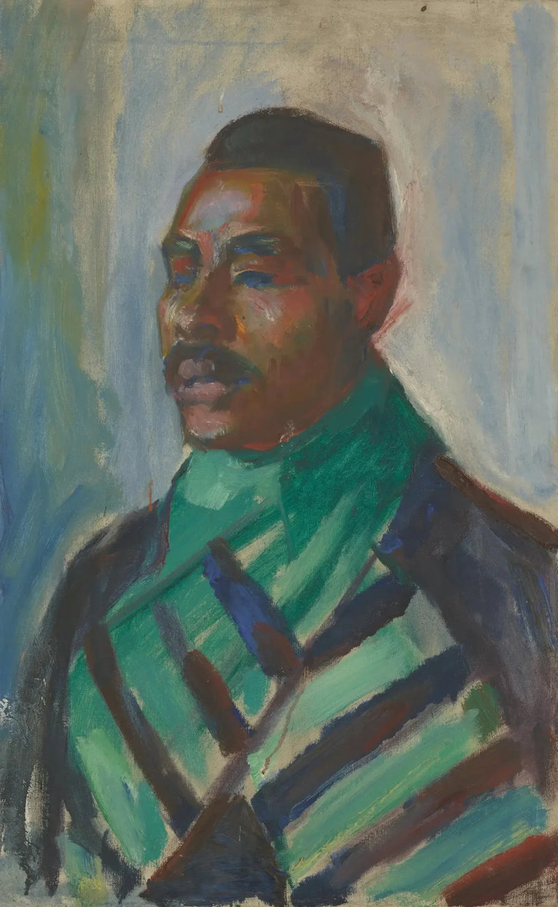 Afrikaan met groene sjaal - Edvard Munch