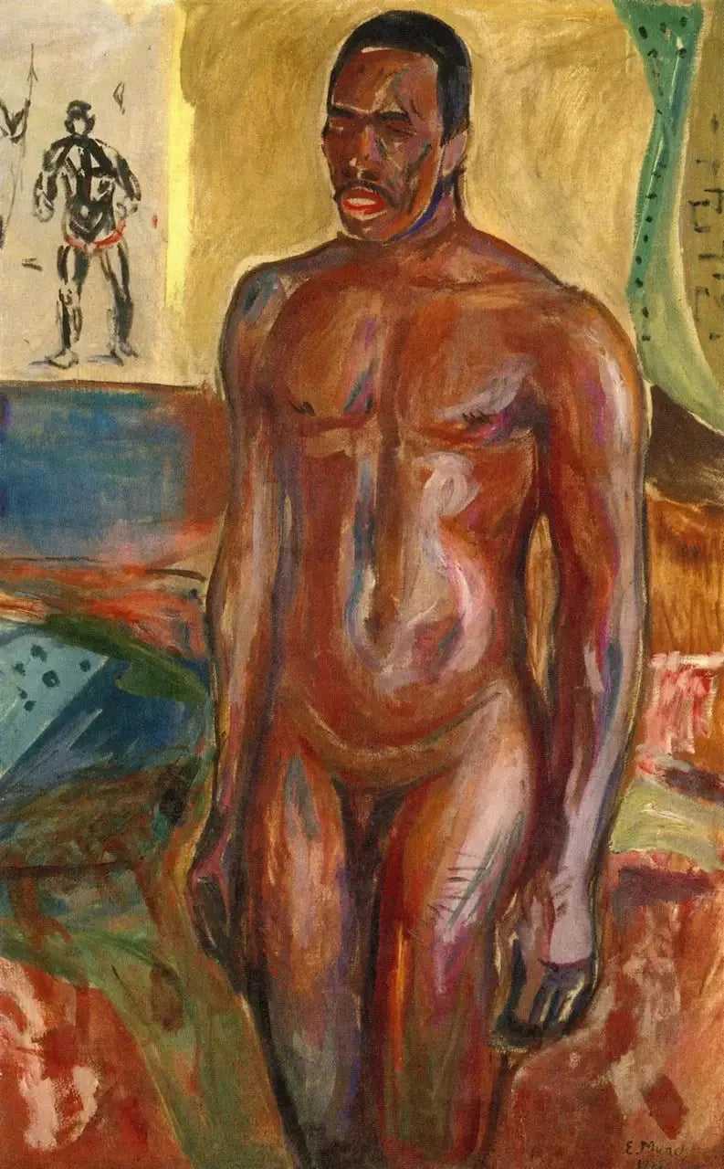 Afrikaanse naakte man staand - Edvard Munch