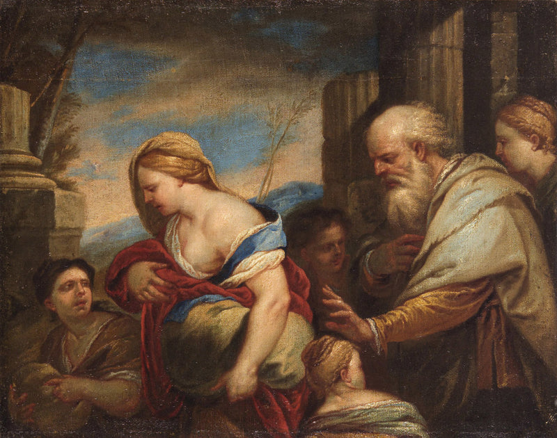 Agar op de vlucht voor Abraham - Luca Giordano
