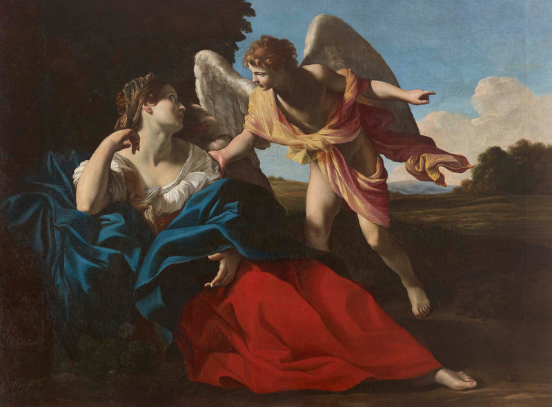 Agar gered door de engel in de woestijn - Giovanni Lanfranco