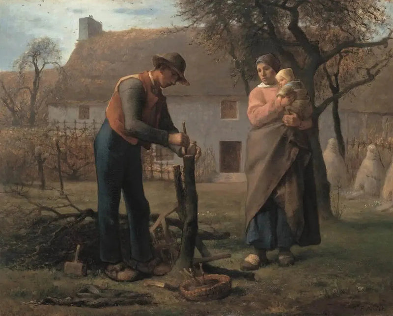 Landbouwer die een enten op een boom plaatst - Jean-François Millet