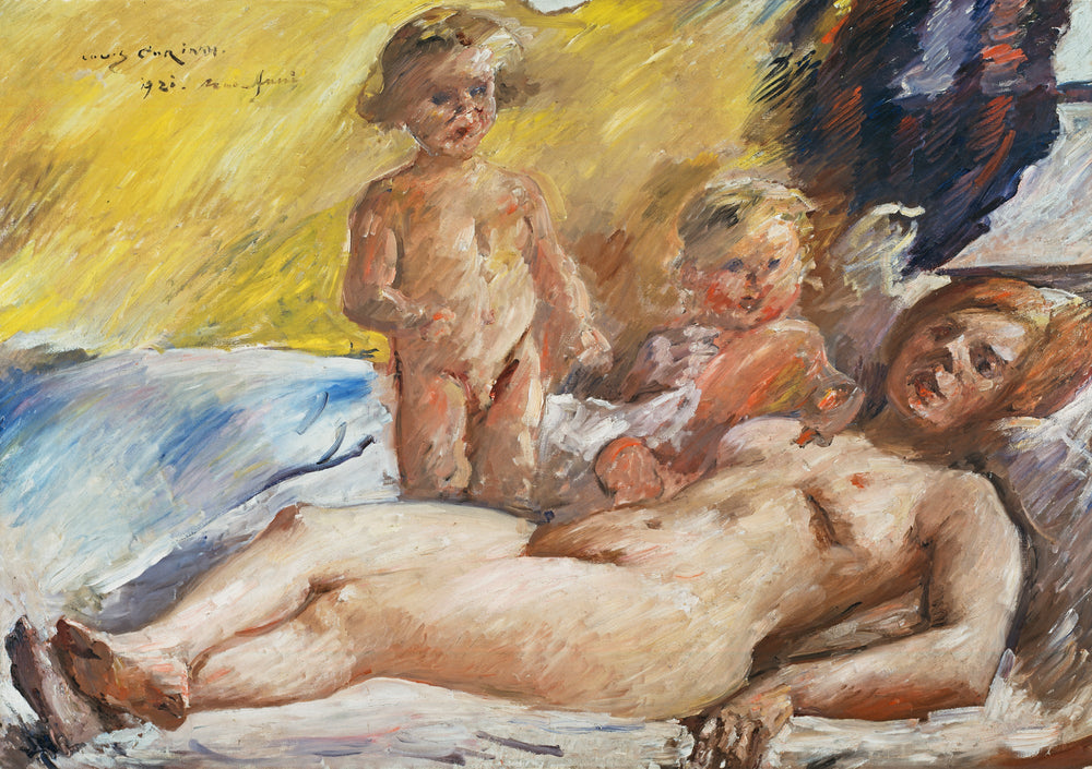 Akt mit Putten - Lovis Corinth image 1 copie peinte à la main à l’huile
