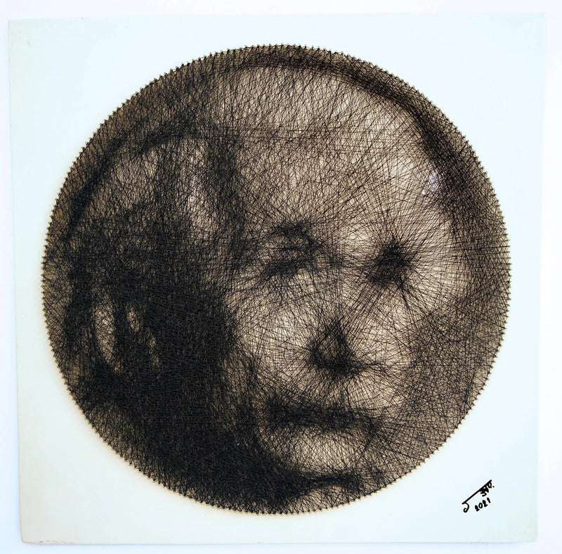 Albert Einstein Stringkunst | 60x60cm
