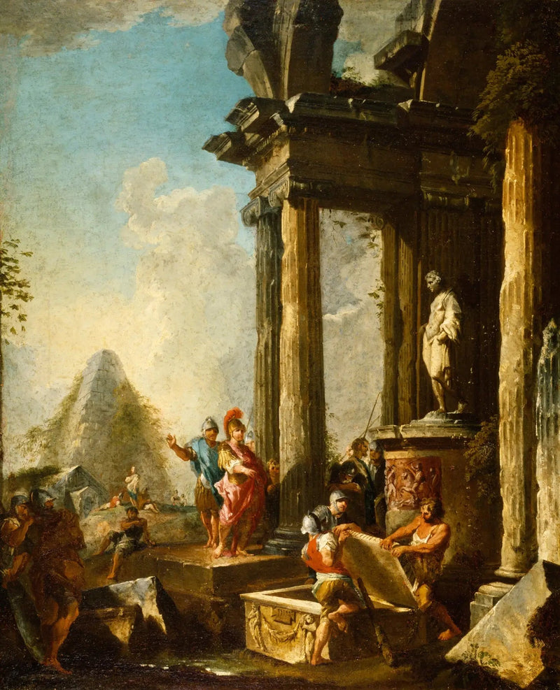 Alexandre de Grote bij het graf van Achilles - Giovanni Paolo Panini

Source:
Alexandre le Grand au tombeau d'Achille - Giovanni Paolo Panini