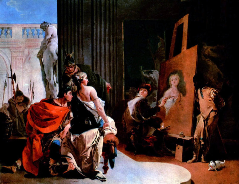 Alexander de Grote en Campaspe in de werkplaats van Apelles - Giovanni Battista Tiepolo