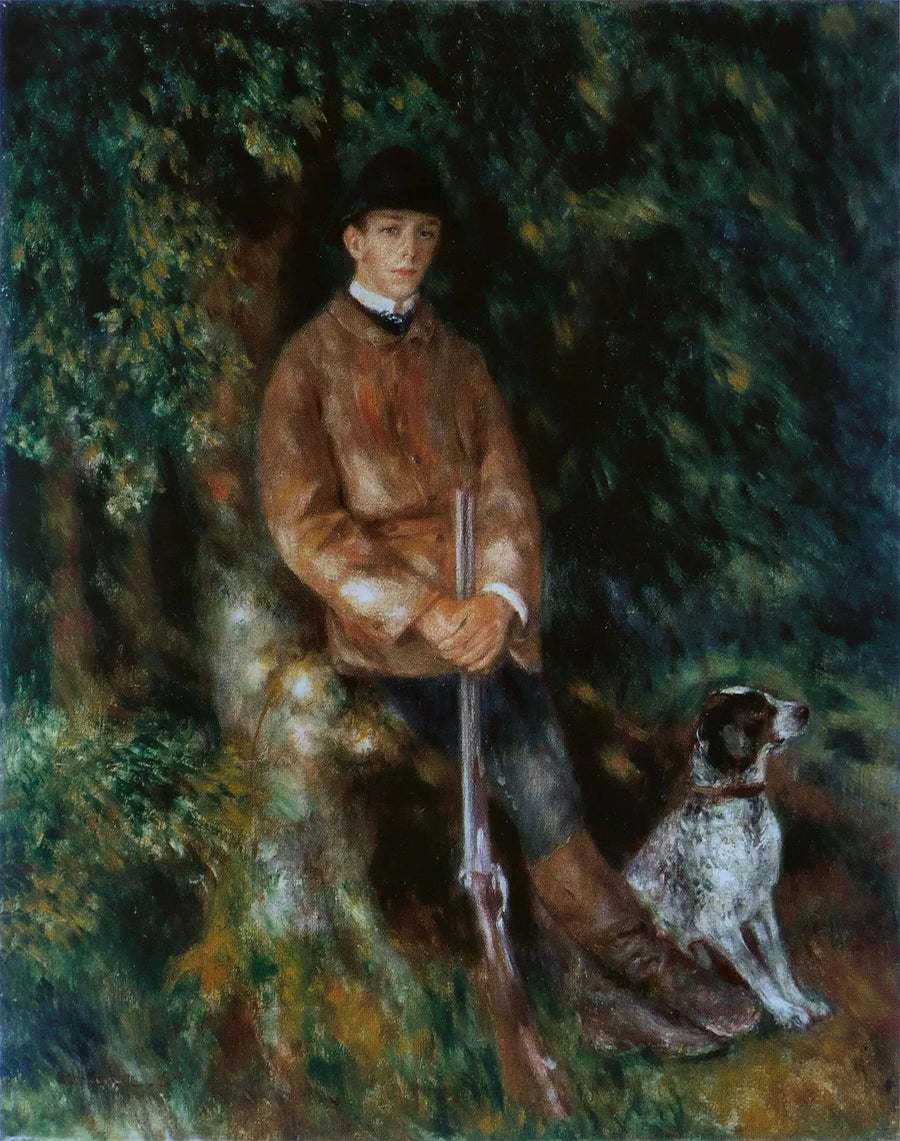 Portret van Alfred Bérard met zijn hond - Pierre-Auguste Renoir