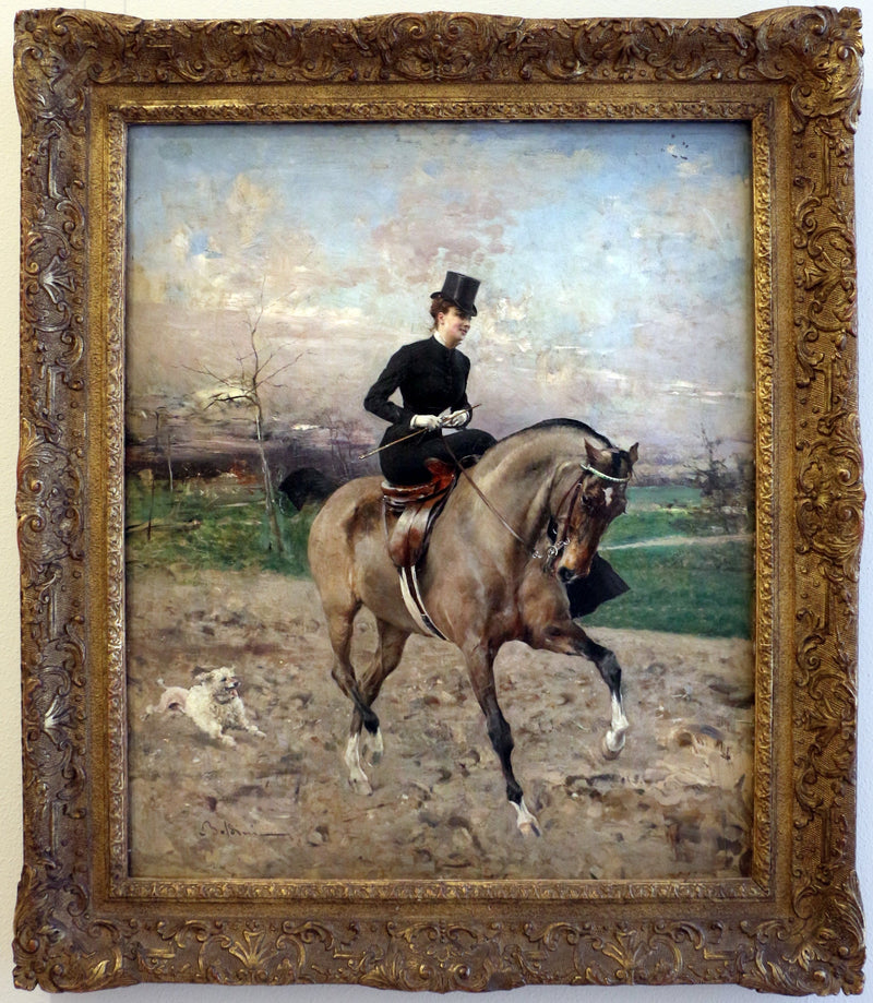 Alice Regnault te paard - Giovanni Boldini