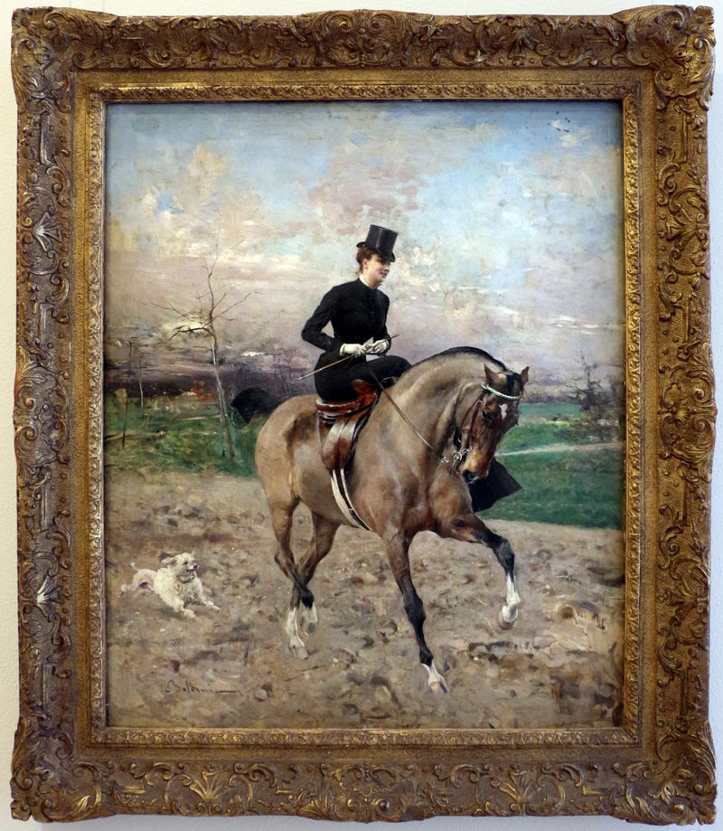 Alice Regnault te paard - Giovanni Boldini