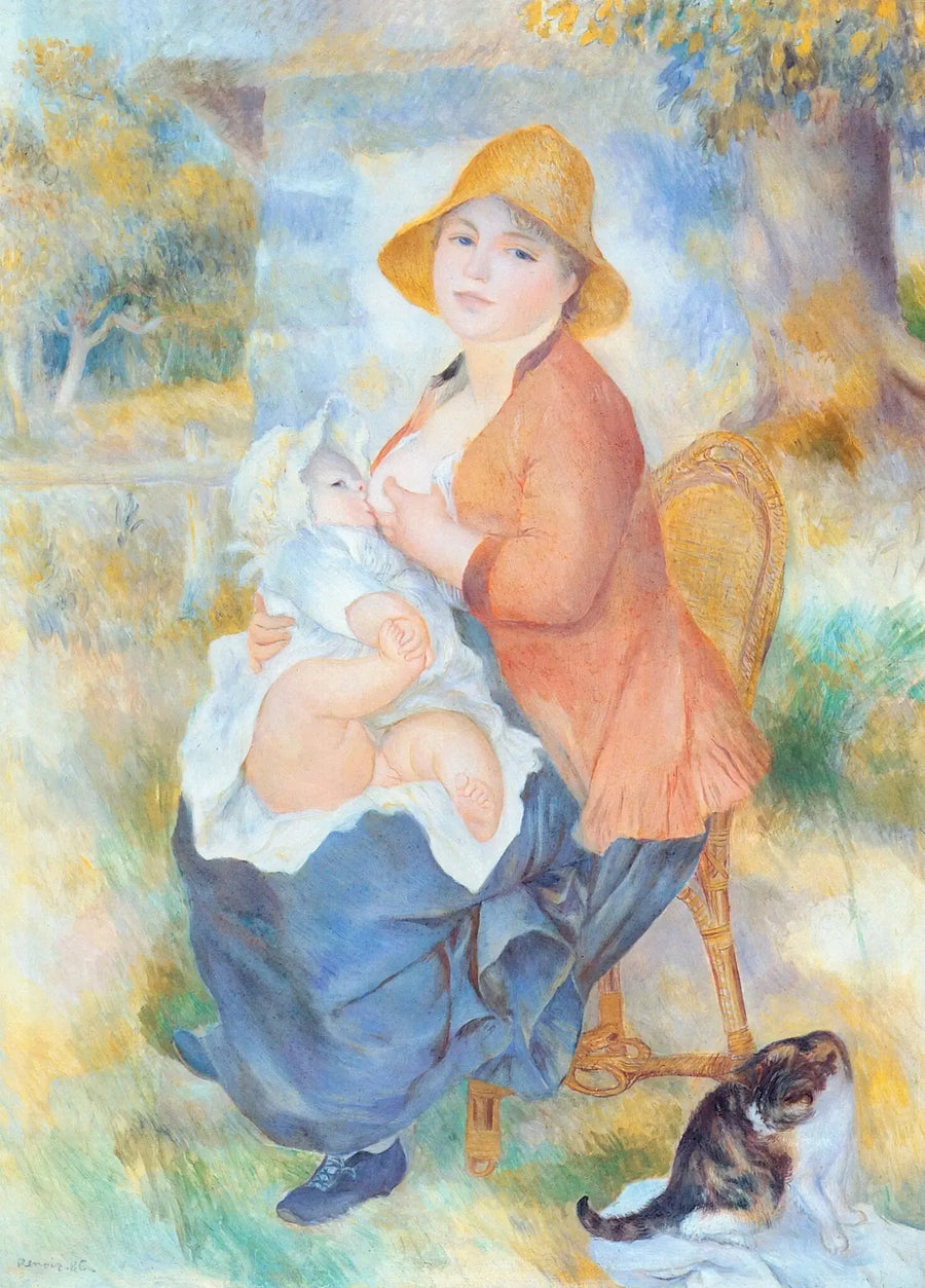 Aline Renoir die haar zoon Pierre borstvoeding geeft - Pierre-Auguste Renoir