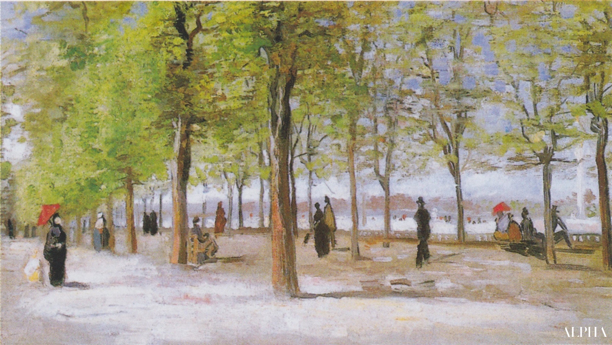 Allée in de Jardin du Luxembourg - Van Gogh - Reproducties van schilderijen en hoogwaardige schilderijen