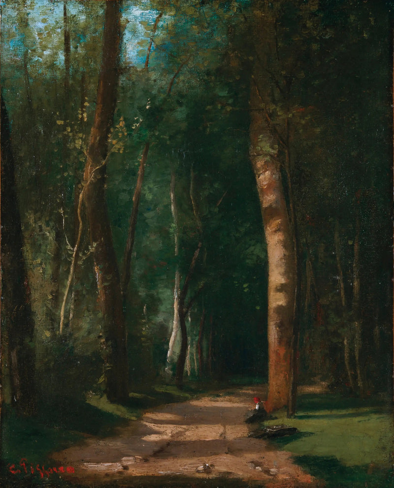 Wandelpad in een bos - Camille Pissarro